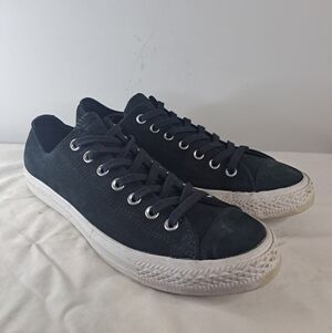 Chuck Taylor Converse All Star Low black suede men's trainers size 12 #converse